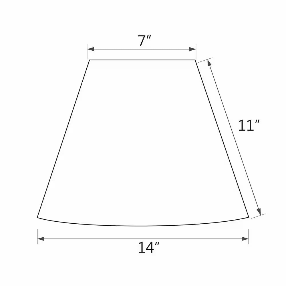 14 In. X 11 In. off White and Vertical Piping Hexagon Bell Lamp Shade