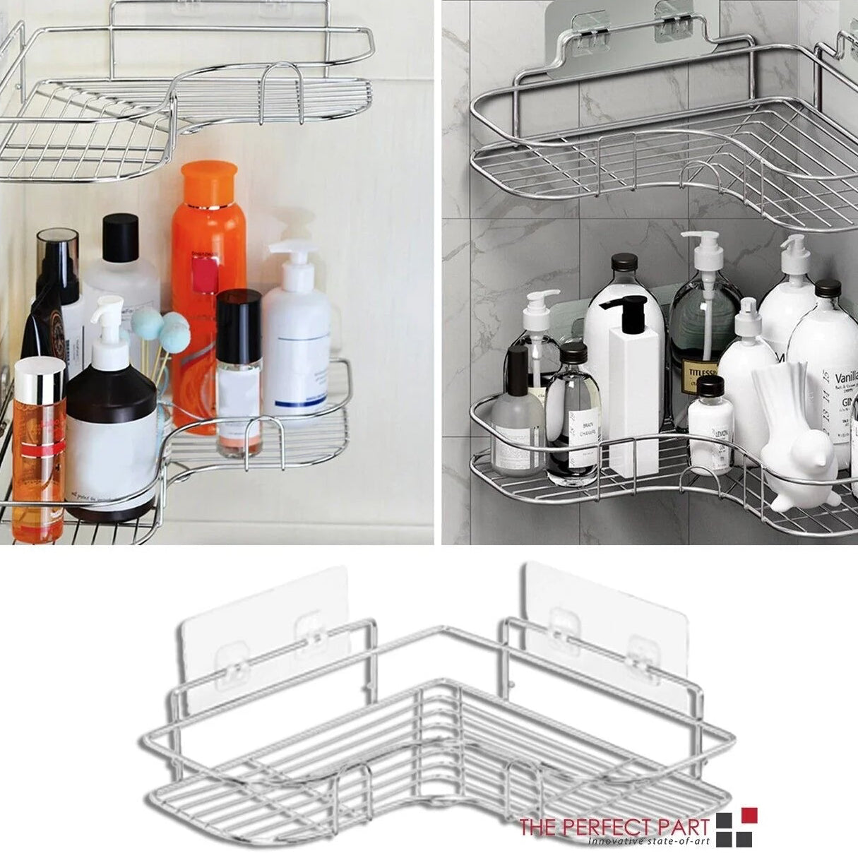Shower Caddy Shelf Bathroom Corner Bath Storage Holder Organizer Triangular Rack