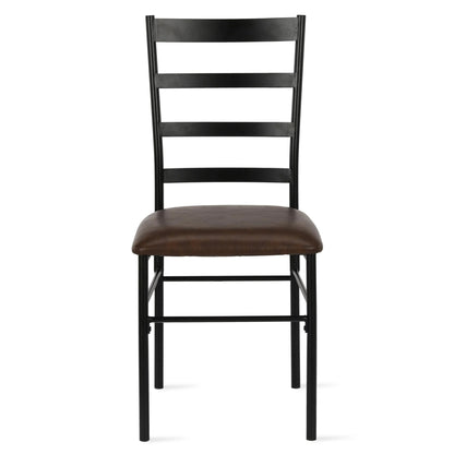 5-Piece Wood & Metal Dining Room Set, Seats 4, Canyon Walnut & Black