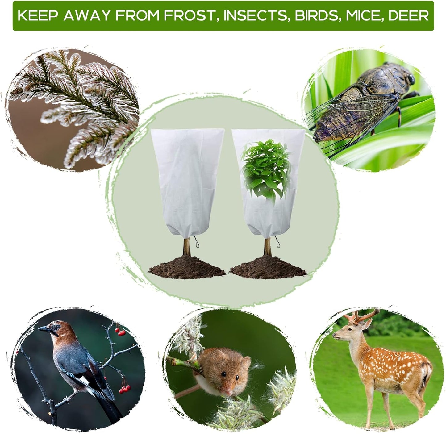 Plant Covers Freeze Protection, Planket Frost Protection Plant Cover, Plant Covers, Plant Freeze Covers, Plant Freeze Protection Cover for Winter, Plant Covers - 24 × 32” - 2 Packs