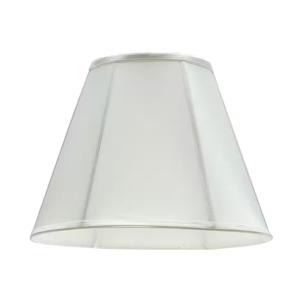 14 In. X 11 In. off White and Vertical Piping Hexagon Bell Lamp Shade