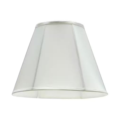 14 In. X 11 In. off White and Vertical Piping Hexagon Bell Lamp Shade