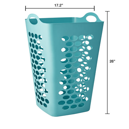 (3 Pack)  2 Bushel Flexible Square Laundry Hamper, Teal