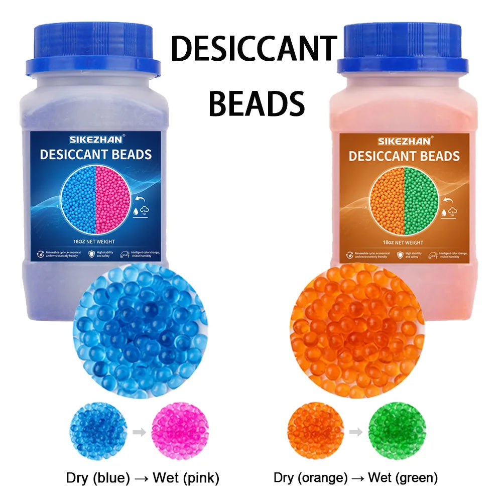 9OZ/18OZ Reusable Silica Gel Waterproof Beads Moisture Absorber Electronic Product Desiccant Moisture Absorber Dehumidifie