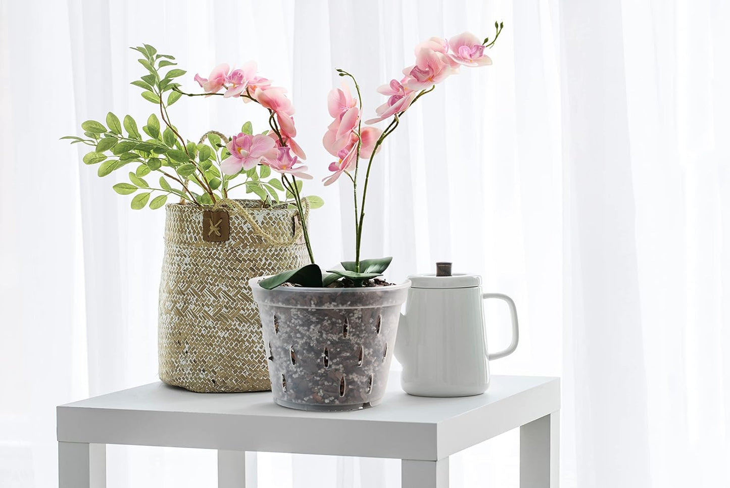 Orchid Pots with Holes Clear Orchid Pot Plastic Plant Pot Flower Pots Outdoor and Indoor Use 4.5 Inch 10Pack