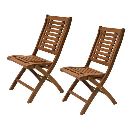 Folding Eucalyptus Outdoor Dining Chair (2-Pack)