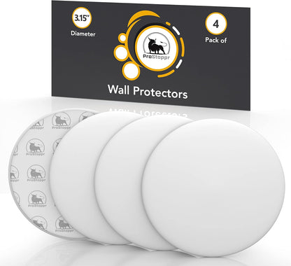 Door Stoppers - Large 3.15" (4 Pack) - Door Stoppers for Wall with Strong Back Adhesive - Quiet and Shock Absorbent Silicone Wall Protectors from Door Knobs - Protects Every Surface - White