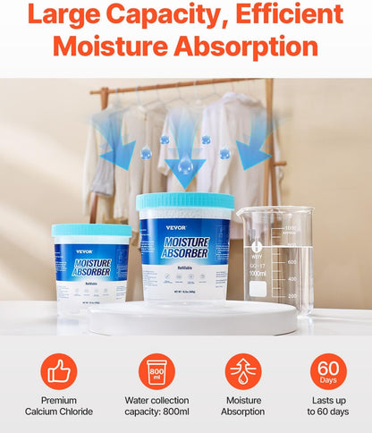 Moisture Absorber Bucket, 2 Packs 16.2 Oz Hi-Capacity Moisture Absorber Bucket