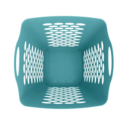 (3 Pack)  2 Bushel Flexible Square Laundry Hamper, Teal