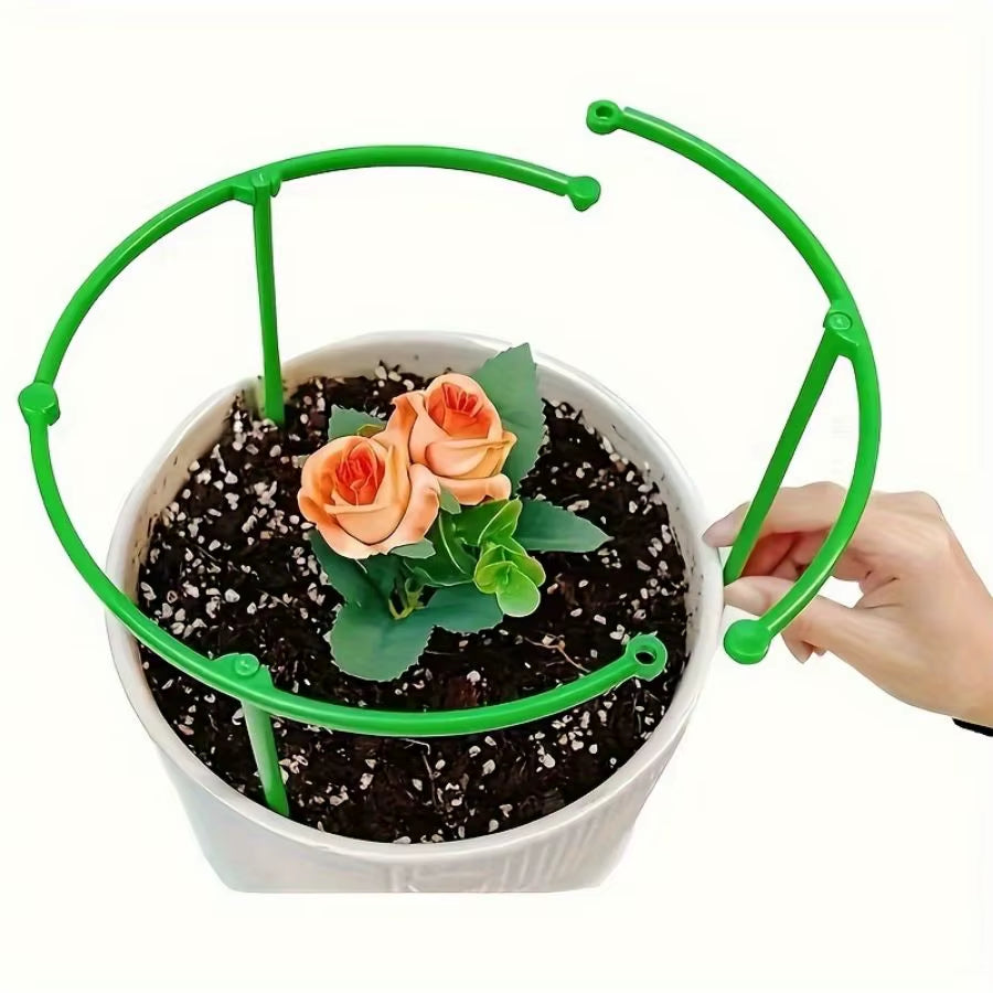 18 Pcs/Set 6 Layers Plant Support Plant Stakes round Plant Support Ring Plastic Plant Cage Holder Flower Pot Climbing Trellis