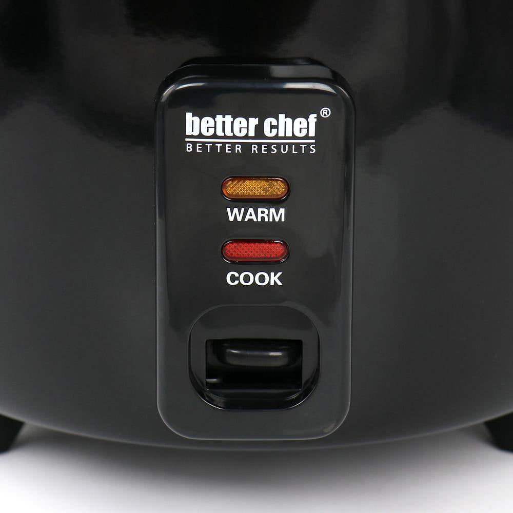 8 Cup Automatic Rice Cooker in Black with Rice Paddle and Measuring Cup