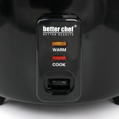 8 Cup Automatic Rice Cooker in Black with Rice Paddle and Measuring Cup