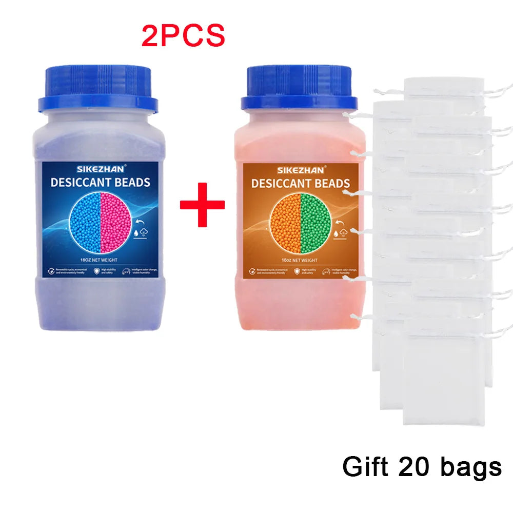 9OZ/18OZ Reusable Silica Gel Waterproof Beads Moisture Absorber Electronic Product Desiccant Moisture Absorber Dehumidifie