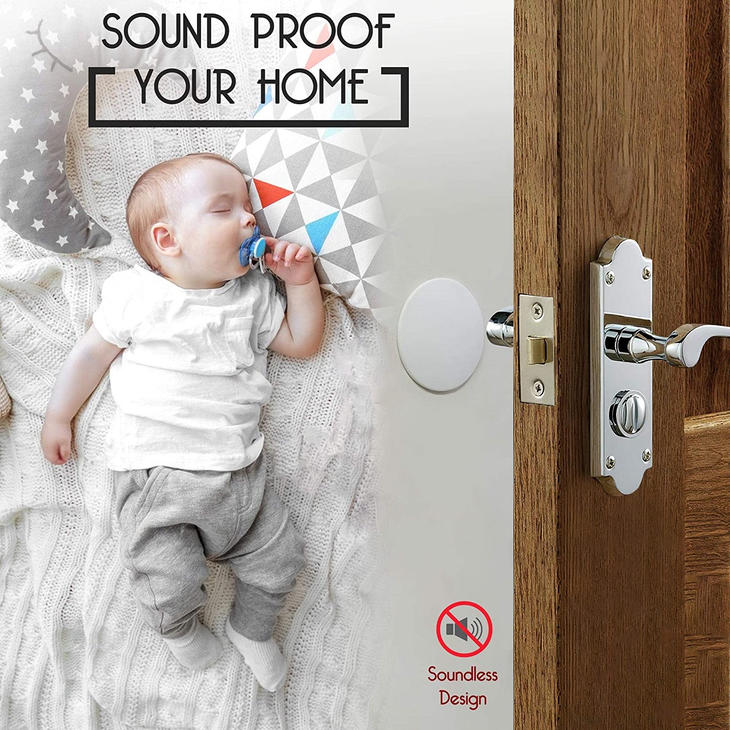 Door Stoppers - Large 3.15" (4 Pack) - Door Stoppers for Wall with Strong Back Adhesive - Quiet and Shock Absorbent Silicone Wall Protectors from Door Knobs - Protects Every Surface - White