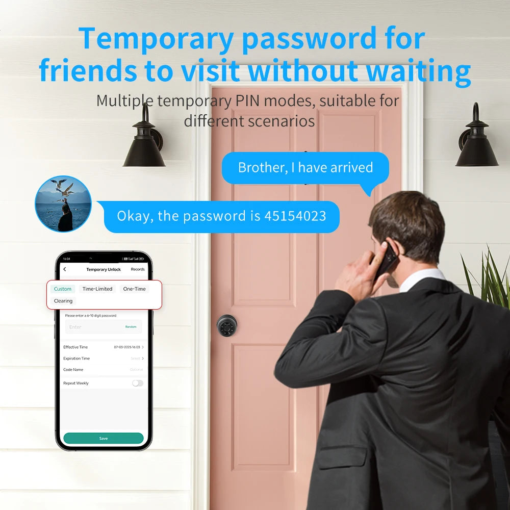 Door Lock Smart Tuya Smart Devices Bluetooth Biometric Fingerprint Door Handle Security Protection Smart Home System