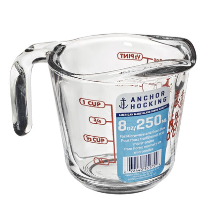 1-Cup Glass Measuring Cup with Easy-Grip Handle and Spout