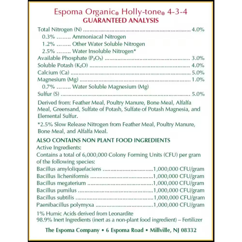 Holly Tone Fertilizer 27 Lb. Organic Evergreen and Azalea Tree Fertilizer Plant Food 4-3-4