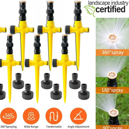 360° Rotation Auto Irrigation System Garden Lawn Sprinkler Patio save Water USA