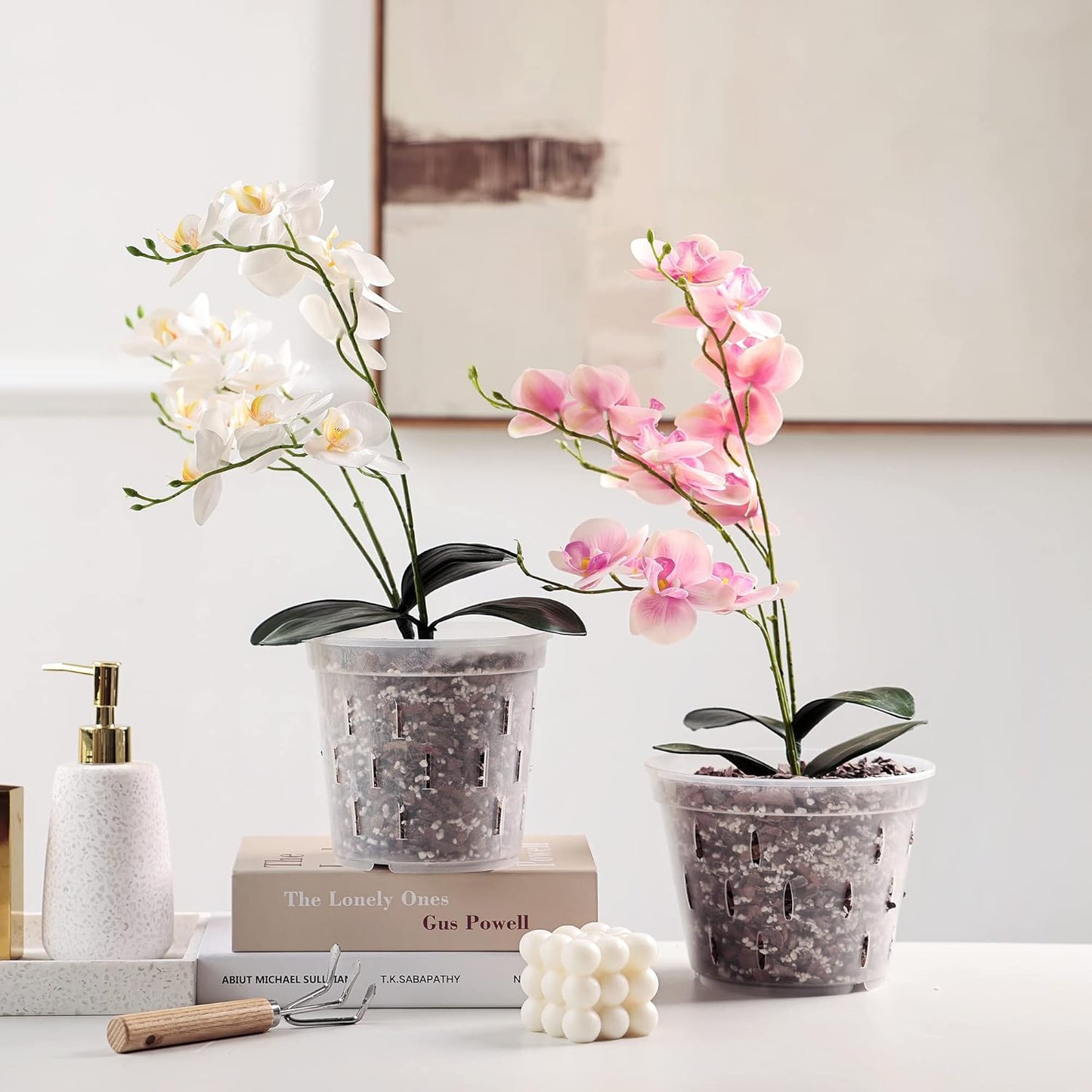 Orchid Pots with Holes Clear Orchid Pot Plastic Plant Pot Flower Pots Outdoor and Indoor Use 4.5 Inch 10Pack