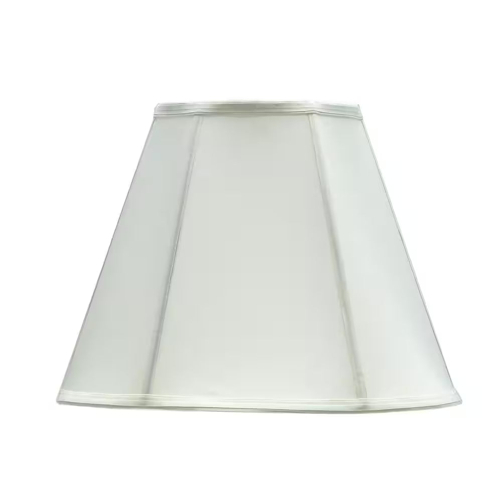 14 In. X 11 In. off White and Vertical Piping Hexagon Bell Lamp Shade