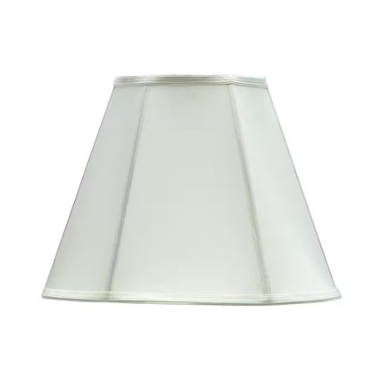 14 In. X 11 In. off White and Vertical Piping Hexagon Bell Lamp Shade