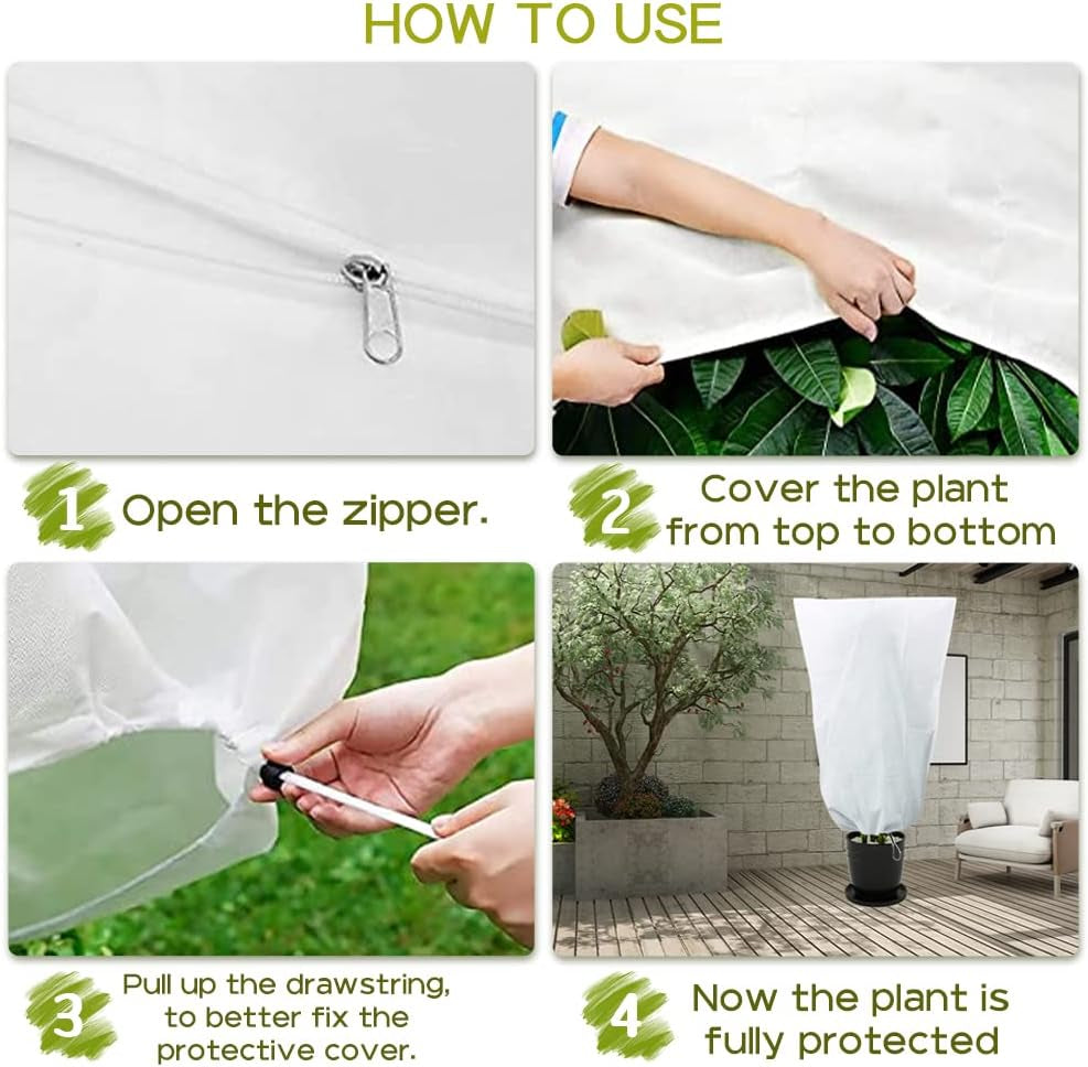 Plant Covers Freeze Protection, Planket Frost Protection Plant Cover, Plant Covers, Plant Freeze Covers, Plant Freeze Protection Cover for Winter, Plant Covers - 24 × 32” - 2 Packs
