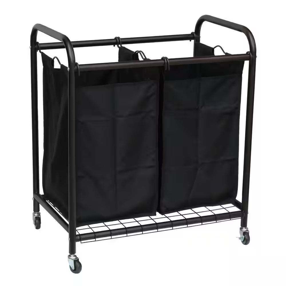2-Bag Bronze Rolling Laundry Sorter