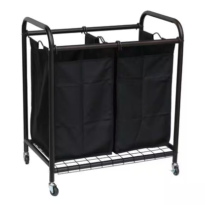 2-Bag Bronze Rolling Laundry Sorter