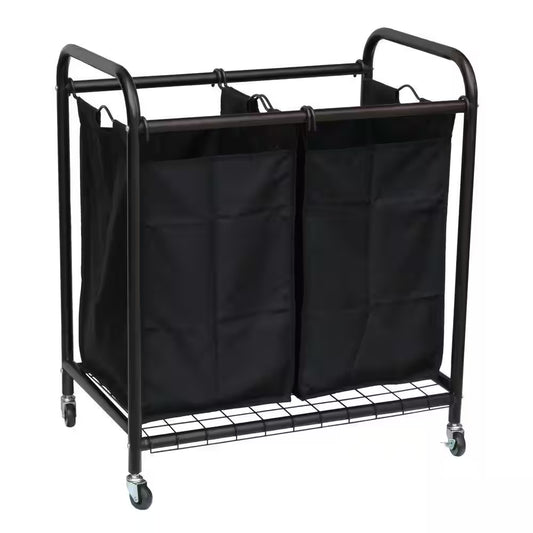 2-Bag Bronze Rolling Laundry Sorter
