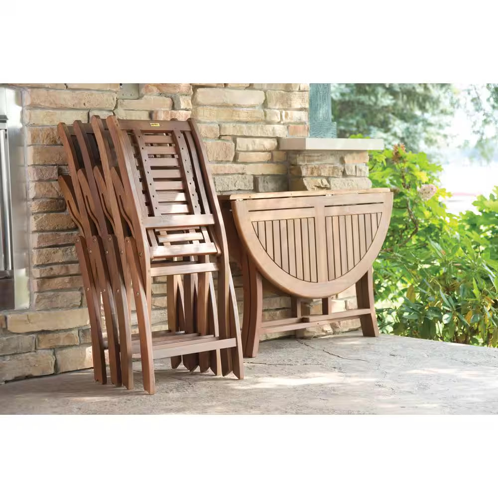 Folding Eucalyptus Outdoor Dining Chair (2-Pack)