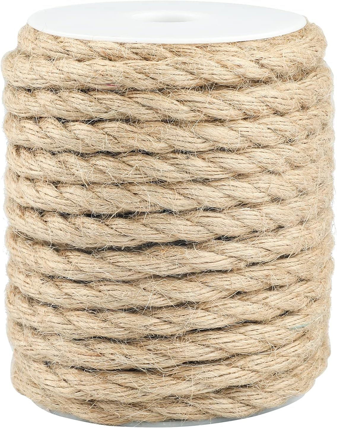 10Mm Jute Rope,50 Feet Natural Heavy Duty Jute Twine Rope,Strong Hemp Rope,Brown 3/8 Inch Thick Decorative Jute Rope for Crafts,Cat Scratching Post,Gardening,Bundling,Swing,Home Decorating