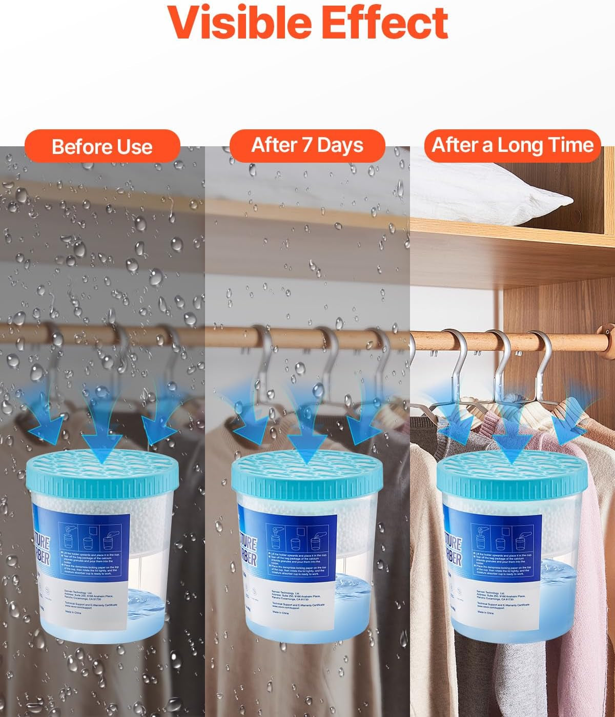 Moisture Absorber Bucket, 2 Packs 16.2 Oz Hi-Capacity Moisture Absorber Bucket