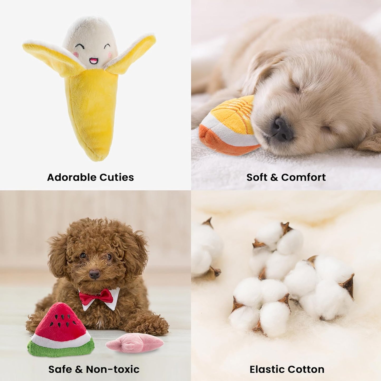 Dog Squeaky Toys, Plush Small Dog Toys for Dogs, Stuffed with Squeakers,12 Pcs Puppy Toys with a Carrying Bag for Small Medium Size