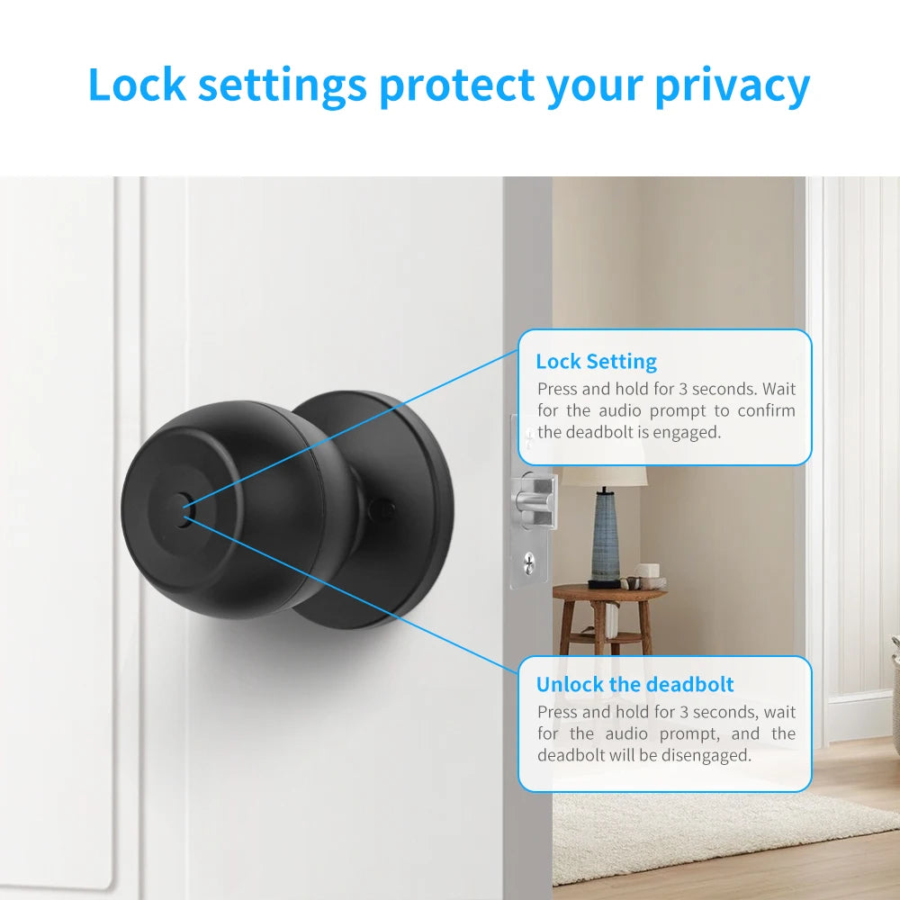 Door Lock Smart Tuya Smart Devices Bluetooth Biometric Fingerprint Door Handle Security Protection Smart Home System