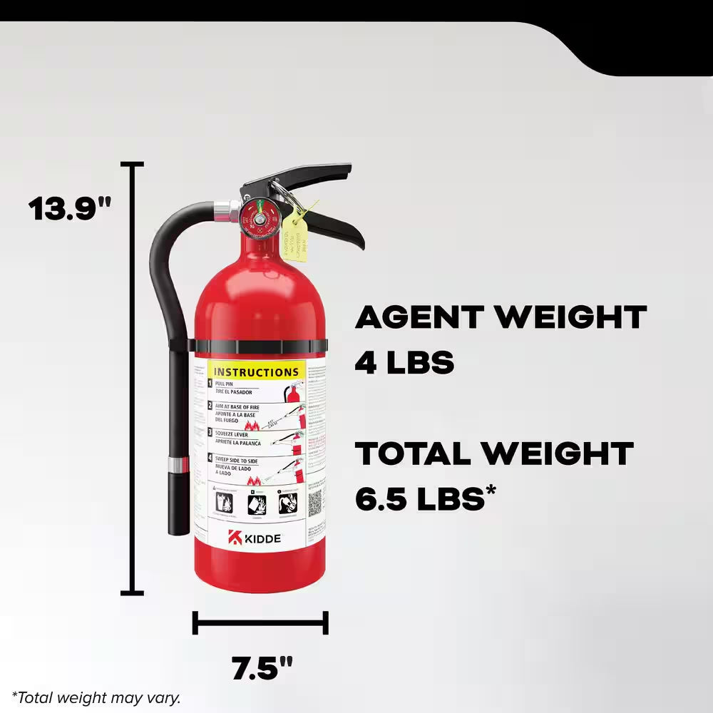 Pro 210 Rechargeable 2-A:10-B:C Class ABC 4 Lb. Fire Extinguisher 21030918