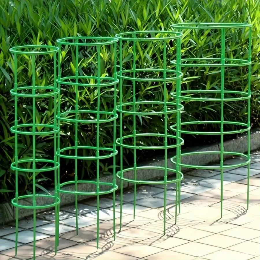 18 Pcs/Set 6 Layers Plant Support Plant Stakes round Plant Support Ring Plastic Plant Cage Holder Flower Pot Climbing Trellis