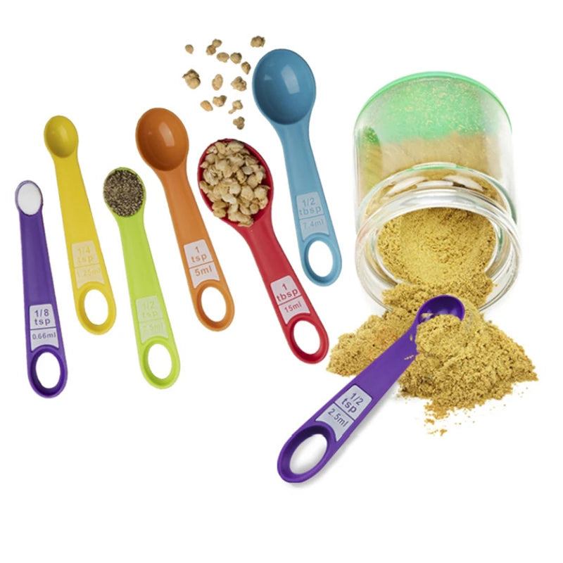 12Pcs Baking Tools Kitchen Measuring Spoon Set Plastic Measuring Cup with Scale Measuring Milk Coffee Spoon Kitchen Gadgets