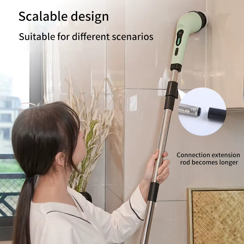 9-In-1 Electric Cleaning Brush USB Electric Spin Cleaning Scrubberadjustable Electric Cleaning Tools Kitchen Bathroom Cleaning