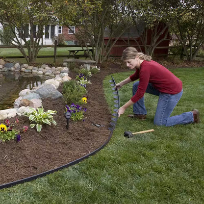 100 Ft. Heavy-Duty No-Dig Plastic Landscape Edging