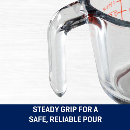 1-Cup Glass Measuring Cup with Easy-Grip Handle and Spout