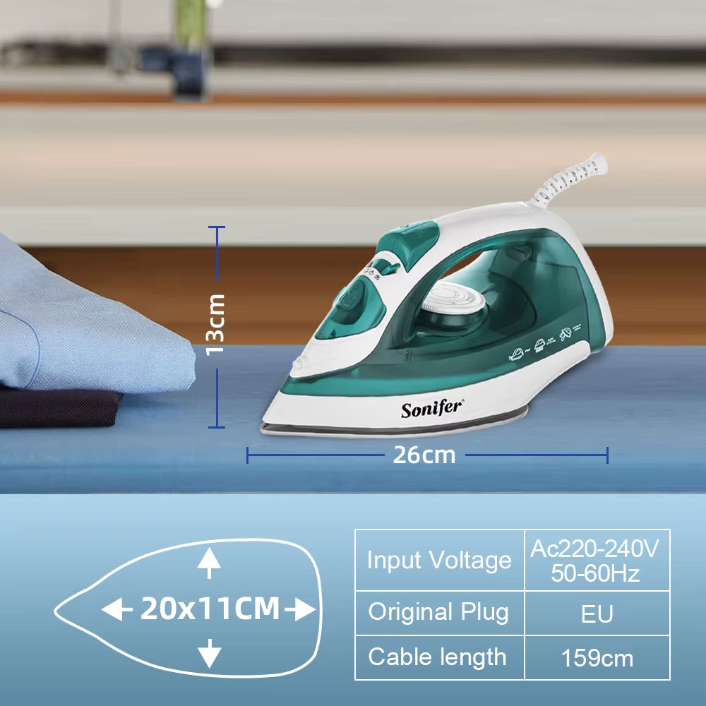 Electric Iron Portable Mini Garment Steamer Steam Iron for Clothing Iron Adjustable Ceramic Soleplate Iron for Ironing