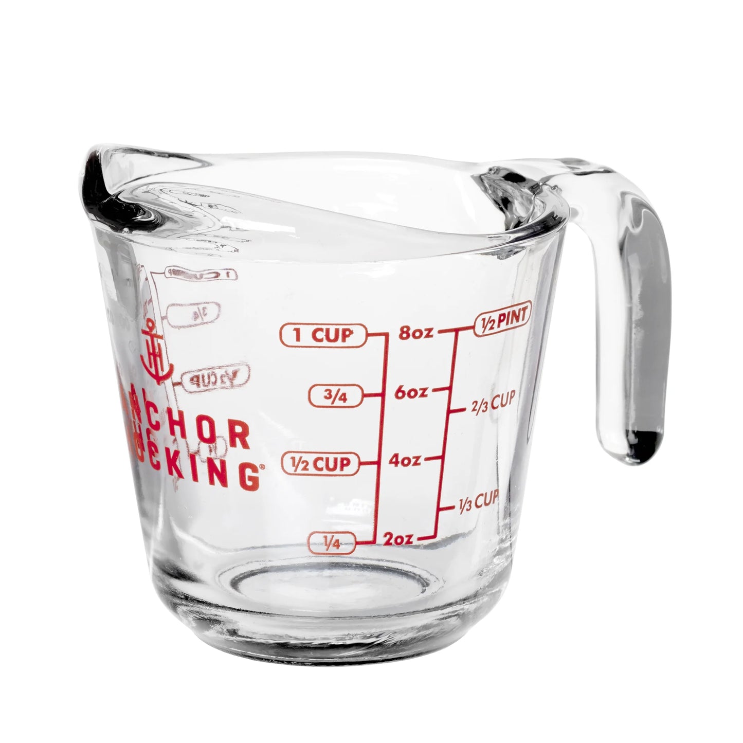 1-Cup Glass Measuring Cup with Easy-Grip Handle and Spout