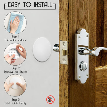 Door Stoppers - Large 3.15" (4 Pack) - Door Stoppers for Wall with Strong Back Adhesive - Quiet and Shock Absorbent Silicone Wall Protectors from Door Knobs - Protects Every Surface - White
