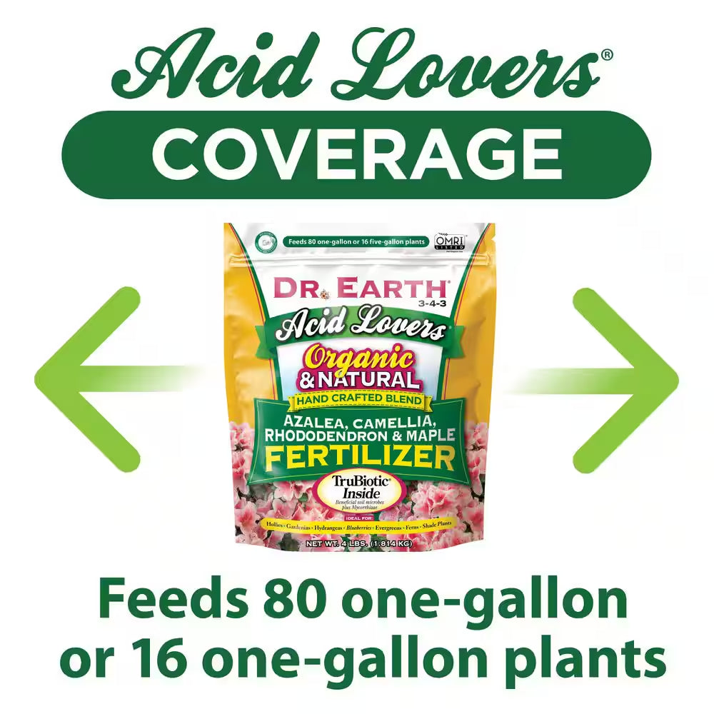 4 Lbs. Organic Acid Lovers Azalea Camellia Rhododendron and Maple Fertilizer Dry Fertilizer