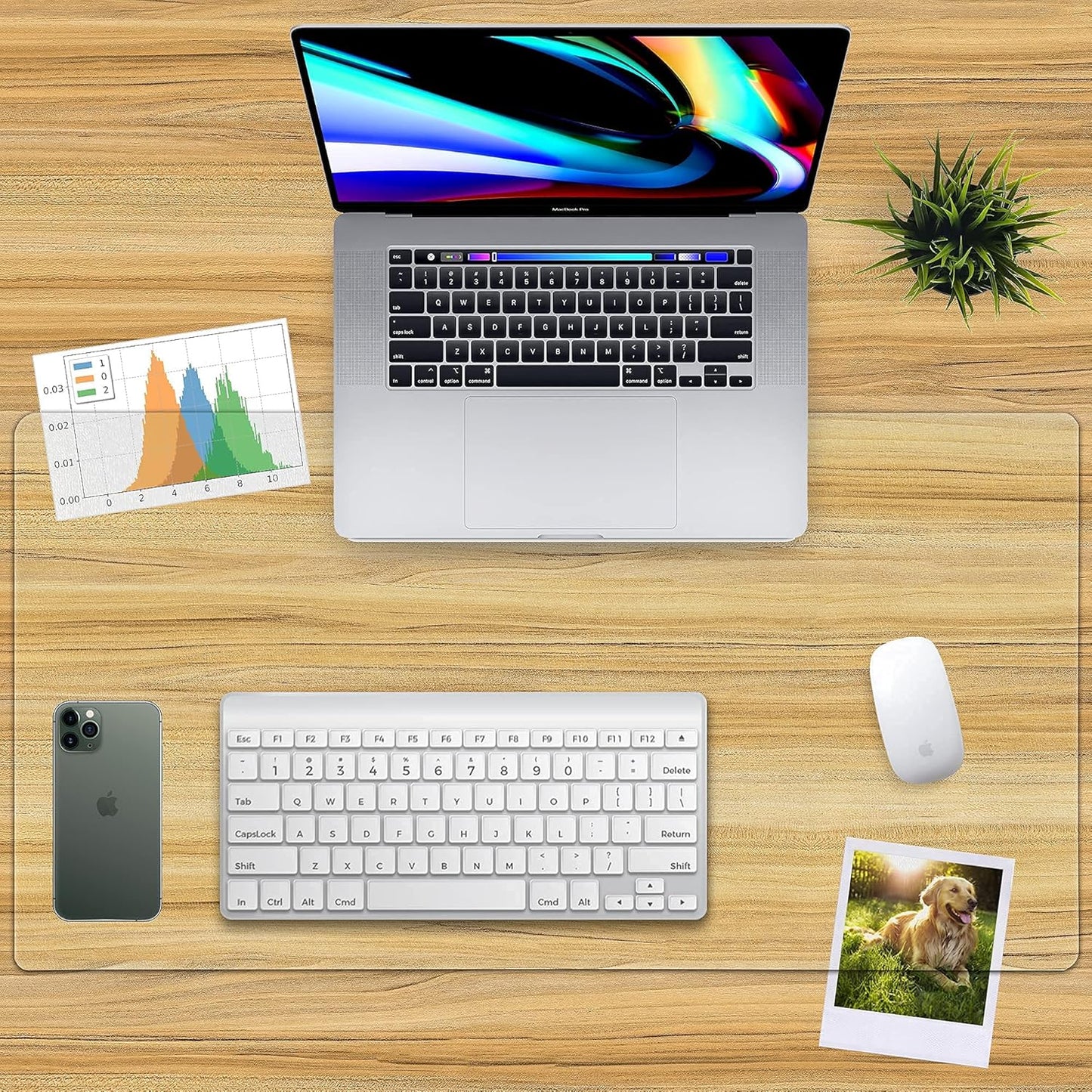 Clear Desk Mat for Desktop - Non-Slip Table Mat - 24 X 14 Inches - Clear Plastic Desk Cover Pad on Top of Desks -Textured/Frosted Desk Writing Mat for Office and Home