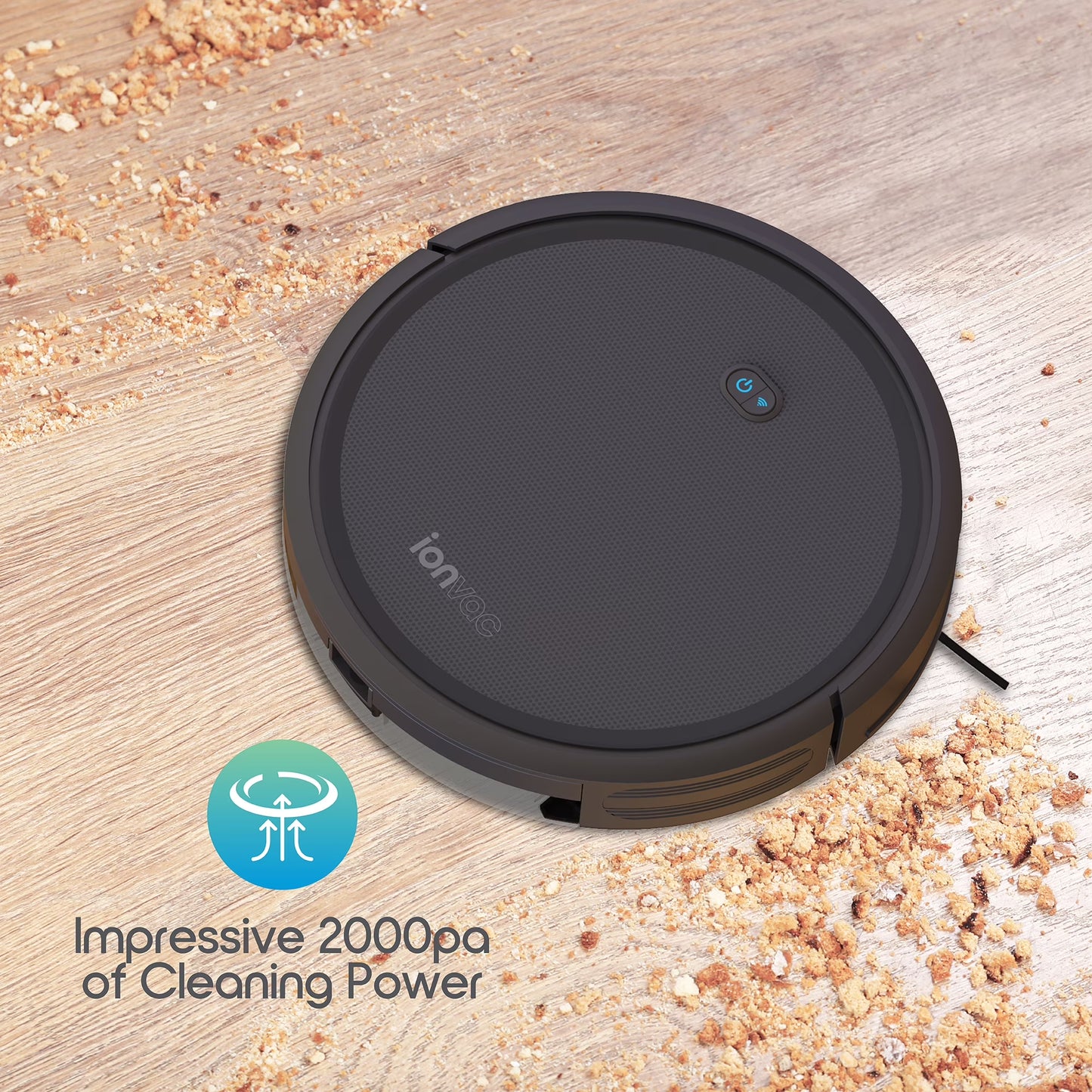 Smartclean 2000 Robovac, Multi-Surface Pet-Friendly Smart Mapping Robot Vacuum Cleaner with Wi-Fi and App/Remote Control, Model #7687