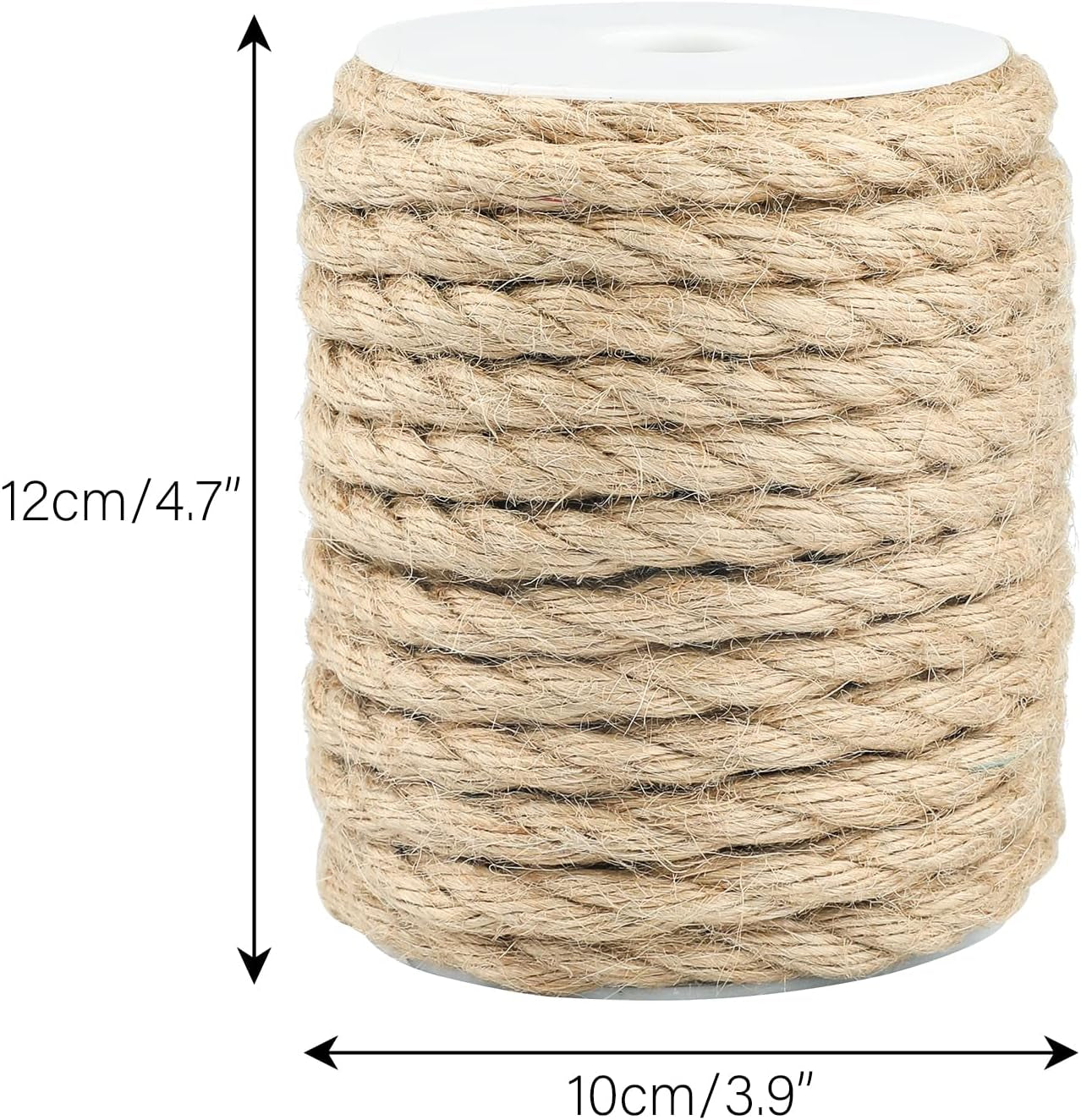 10Mm Jute Rope,50 Feet Natural Heavy Duty Jute Twine Rope,Strong Hemp Rope,Brown 3/8 Inch Thick Decorative Jute Rope for Crafts,Cat Scratching Post,Gardening,Bundling,Swing,Home Decorating