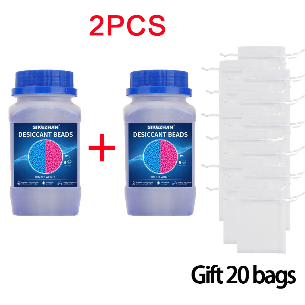 9OZ/18OZ Reusable Silica Gel Waterproof Beads Moisture Absorber Electronic Product Desiccant Moisture Absorber Dehumidifie