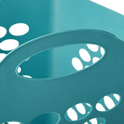 (3 Pack)  2 Bushel Flexible Square Laundry Hamper, Teal