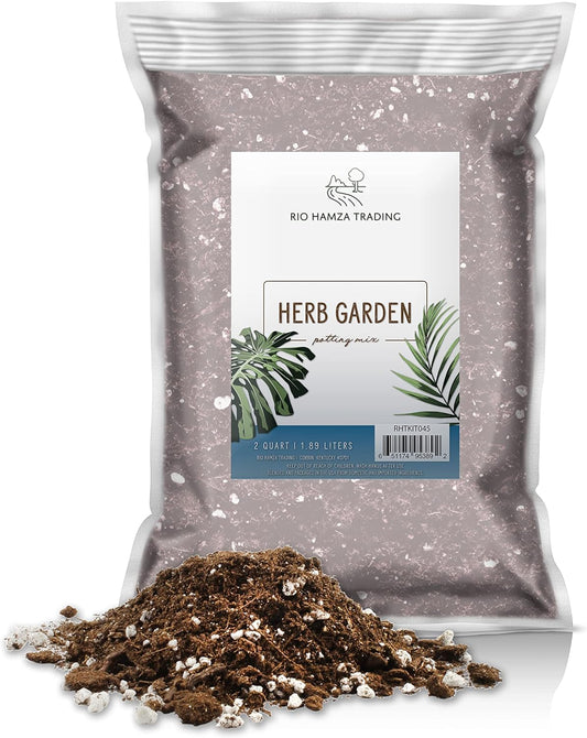 Soil Mixture for Indoor Herb Planters, Specially Blended Soil Mixture for Planting and Growing Indoor Kitchen Herbs Indoors, Indoor Herb Garden, Herb Growing Soil Mixture 2QT